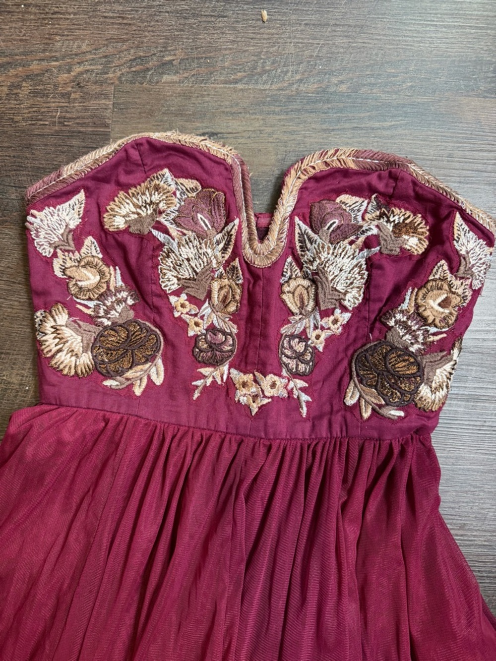 Free People Embroidered Bodice Corset Strapless Dress - Picture 2 of 3